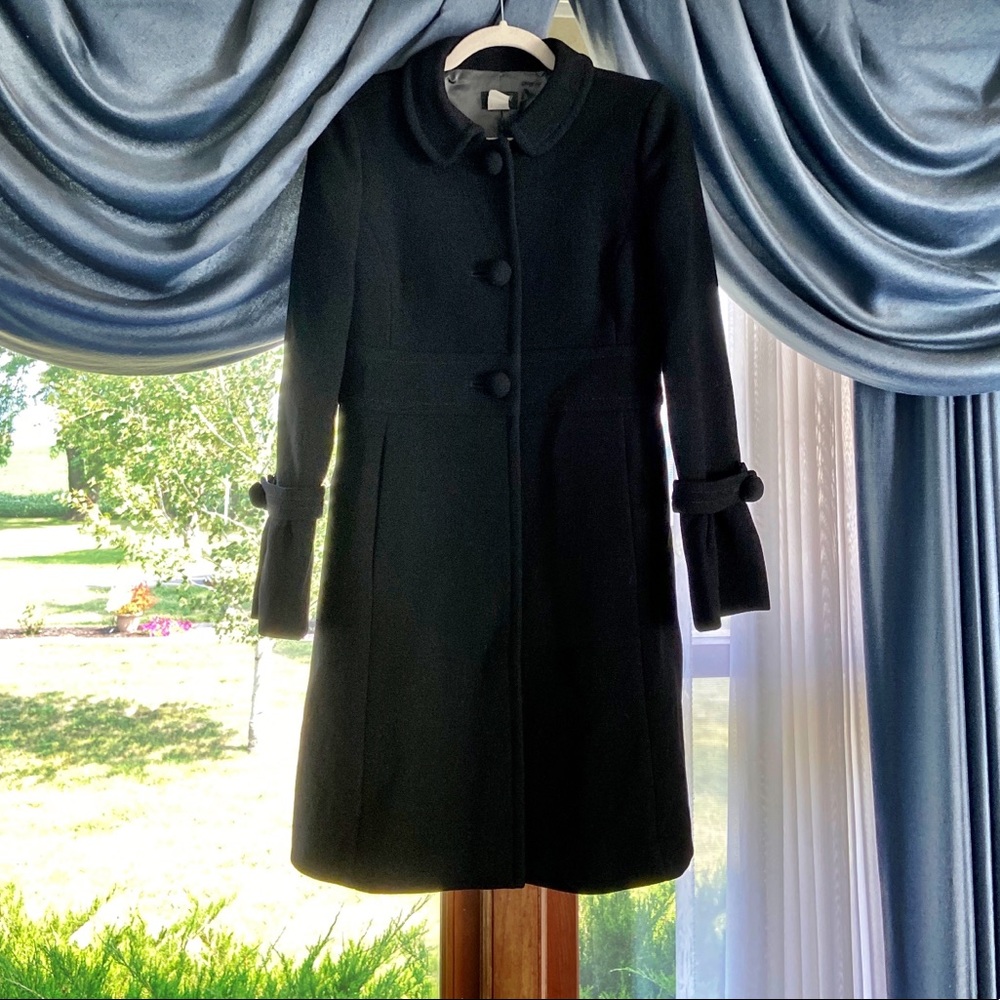 J. Crew Bell Sleeve Full Length Doublecloth Coat